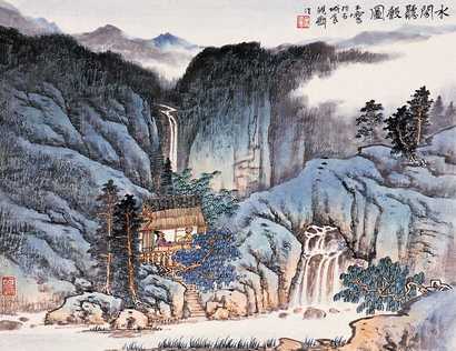 宋玉麟 水阁听声图 镜心